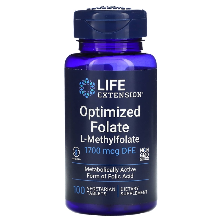 Life Extension Optimized Folate L-Methylfolate 1700 мкг DFE 100 табл.