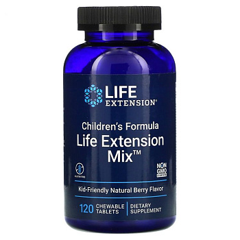 Life Extension: Childrens Formula Mix Natural Berry Flavor /120 жев.таб./
