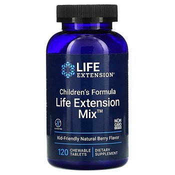Life Extension: Childrens Formula Mix Natural Berry Flavor /120 жев.таб./