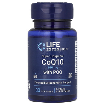 Life Extension Super Ubiquinol, коэнзим Q10, 100 мг, пирролохинолинхинон, 10 мг, 30 капсул