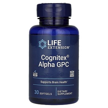 Life Extension, Cognitex Alpha GPC, 30 мягких желатиновых капсул