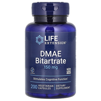 Life Extension DMAE Bitartrate 150 мг 200 капсул